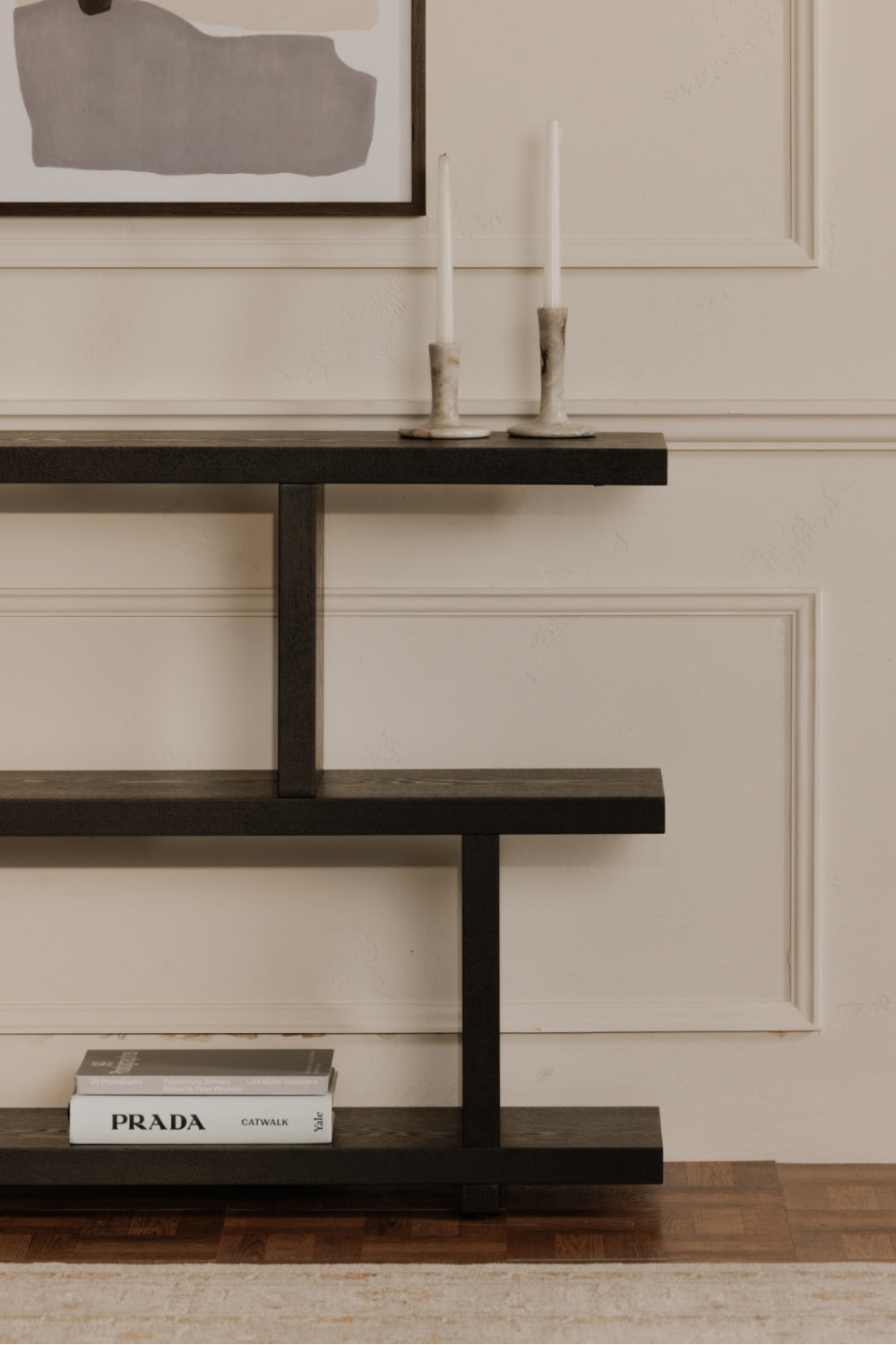 Modern European furniture - Black Ash Veneer Shelf - www.oroa.com