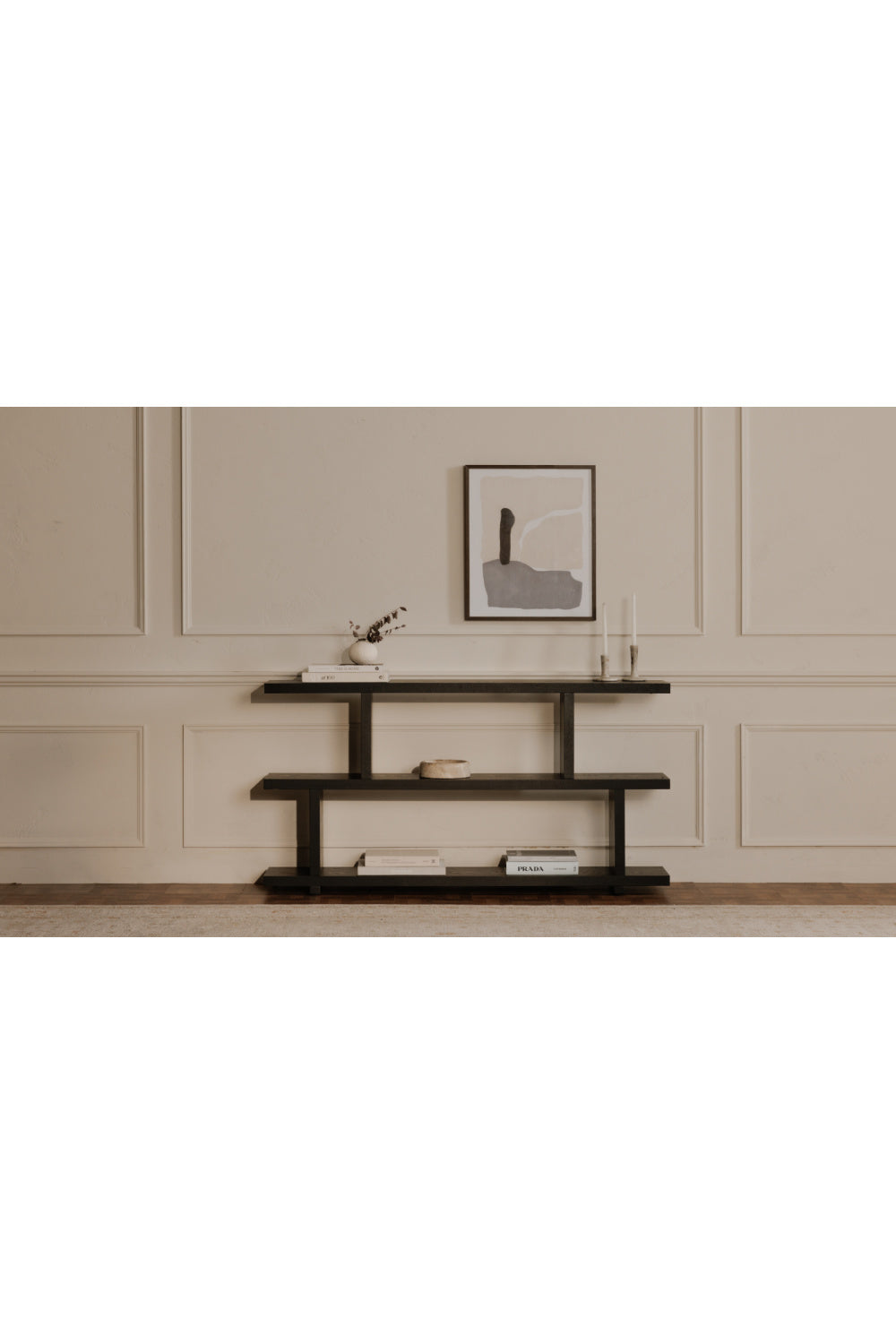 Modern European furniture - Black Ash Veneer Shelf - www.oroa.com