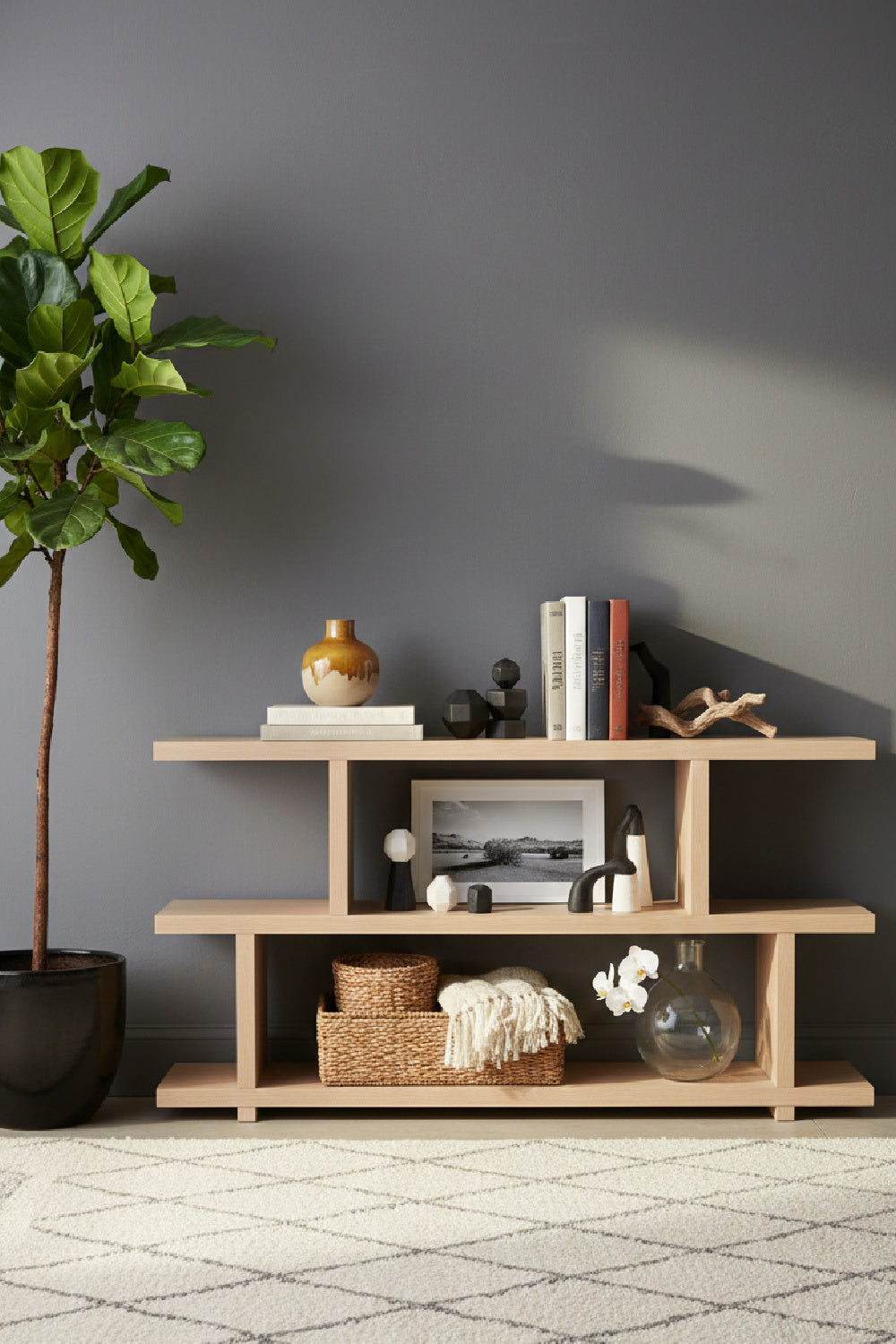 Modern European furniture - White Oak Veneer Shelf - www.oroa.com