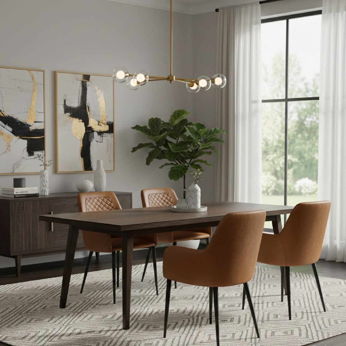 Modern European furniture - Tufted Vegan Leather Dining Chairs (2) - www.oroa.com | Oroa.com