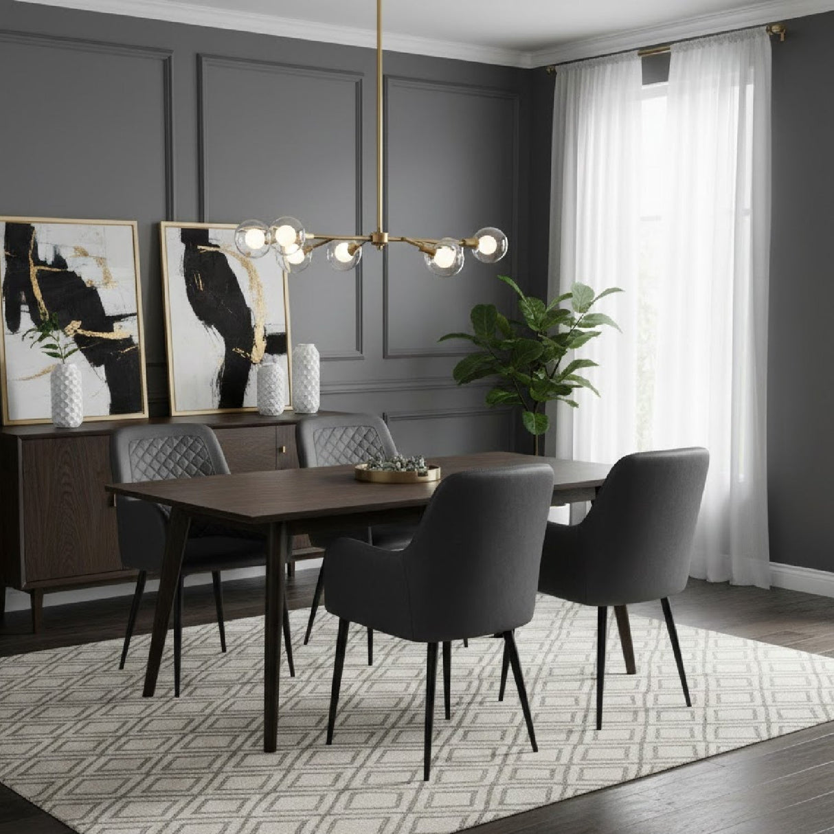Modern European furniture - Tufted Vegan Leather Dining Chairs (2) - www.oroa.com