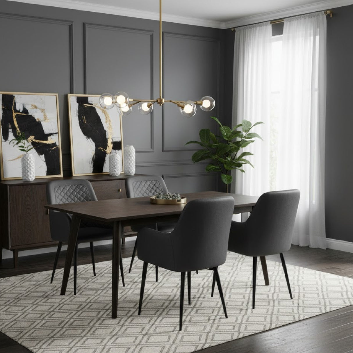Modern European furniture - Tufted Vegan Leather Dining Chairs (2) - www.oroa.com | Oroa.com