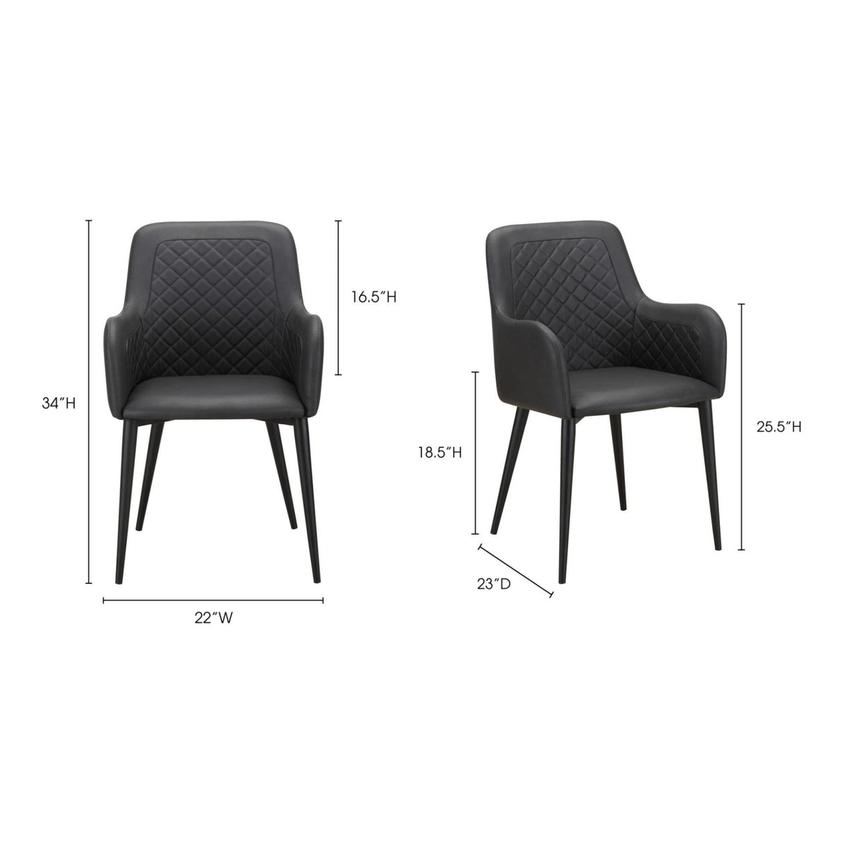 Modern European furniture - Tufted Vegan Leather Dining Chairs (2) - www.oroa.com | Oroa.com