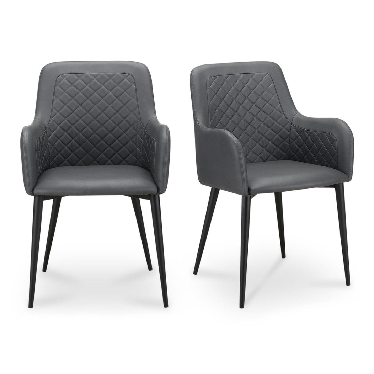 Modern European furniture - Tufted Vegan Leather Dining Chairs (2) - www.oroa.com | Oroa.com