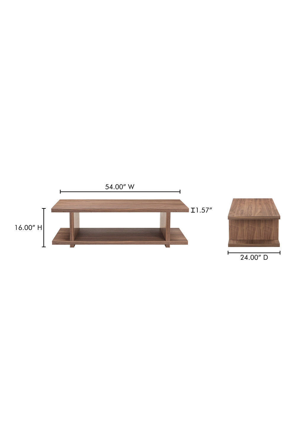 Modern European furniture - Walnut Open-Shelf Coffee Table - www.oroa.com