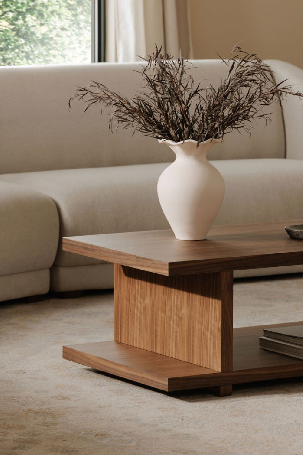 Modern European furniture - Walnut Open-Shelf Coffee Table - www.oroa.com