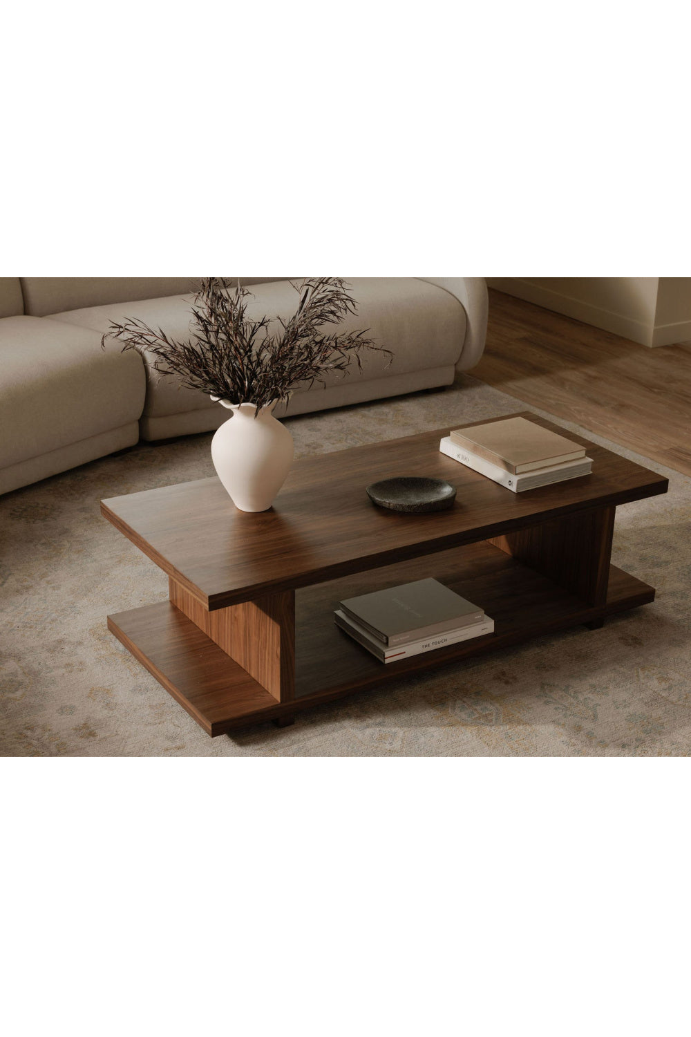 Modern European furniture - Walnut Open-Shelf Coffee Table - www.oroa.com