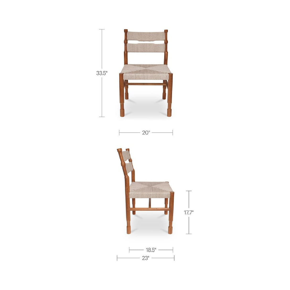 Modern or European furniture - Teak Framed Woven Outdoor Dining Chairs (2) - www.oroa.com