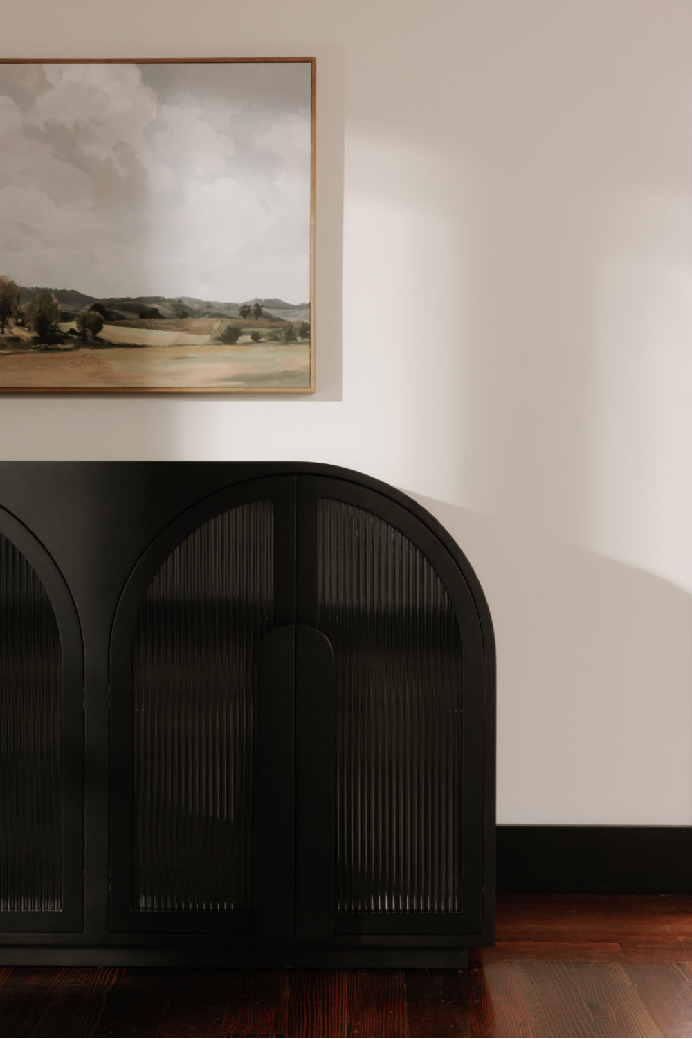 Modern European furniture - Black Arched 4-Door Cabinet - www.oroa.com