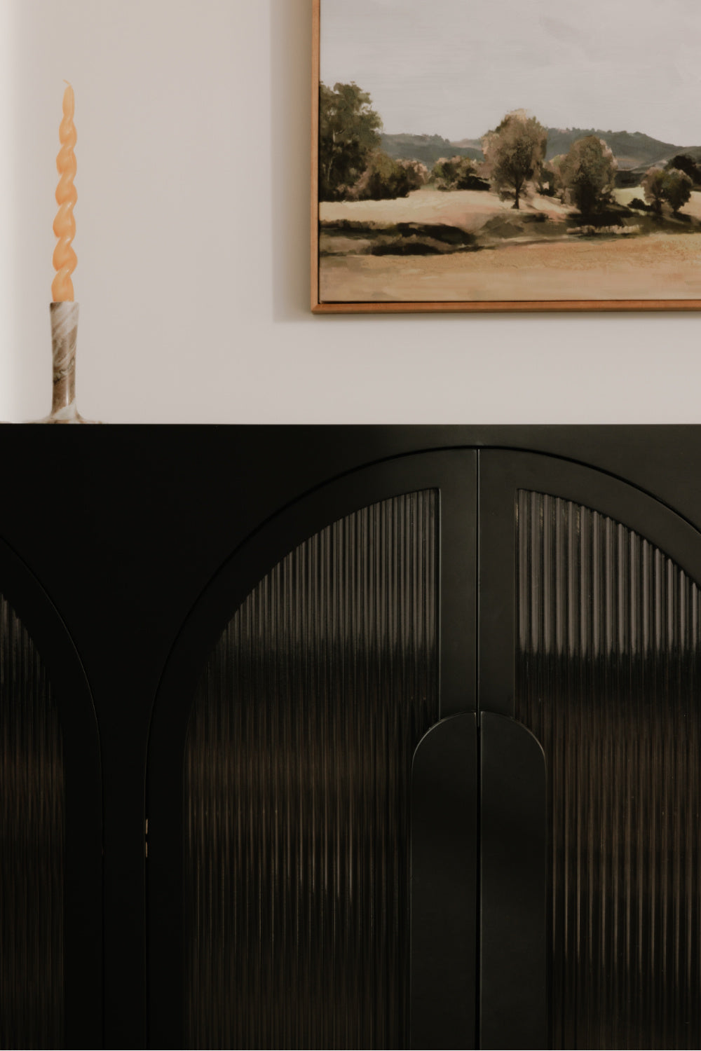Modern European furniture - Black Arched 4-Door Cabinet - www.oroa.com