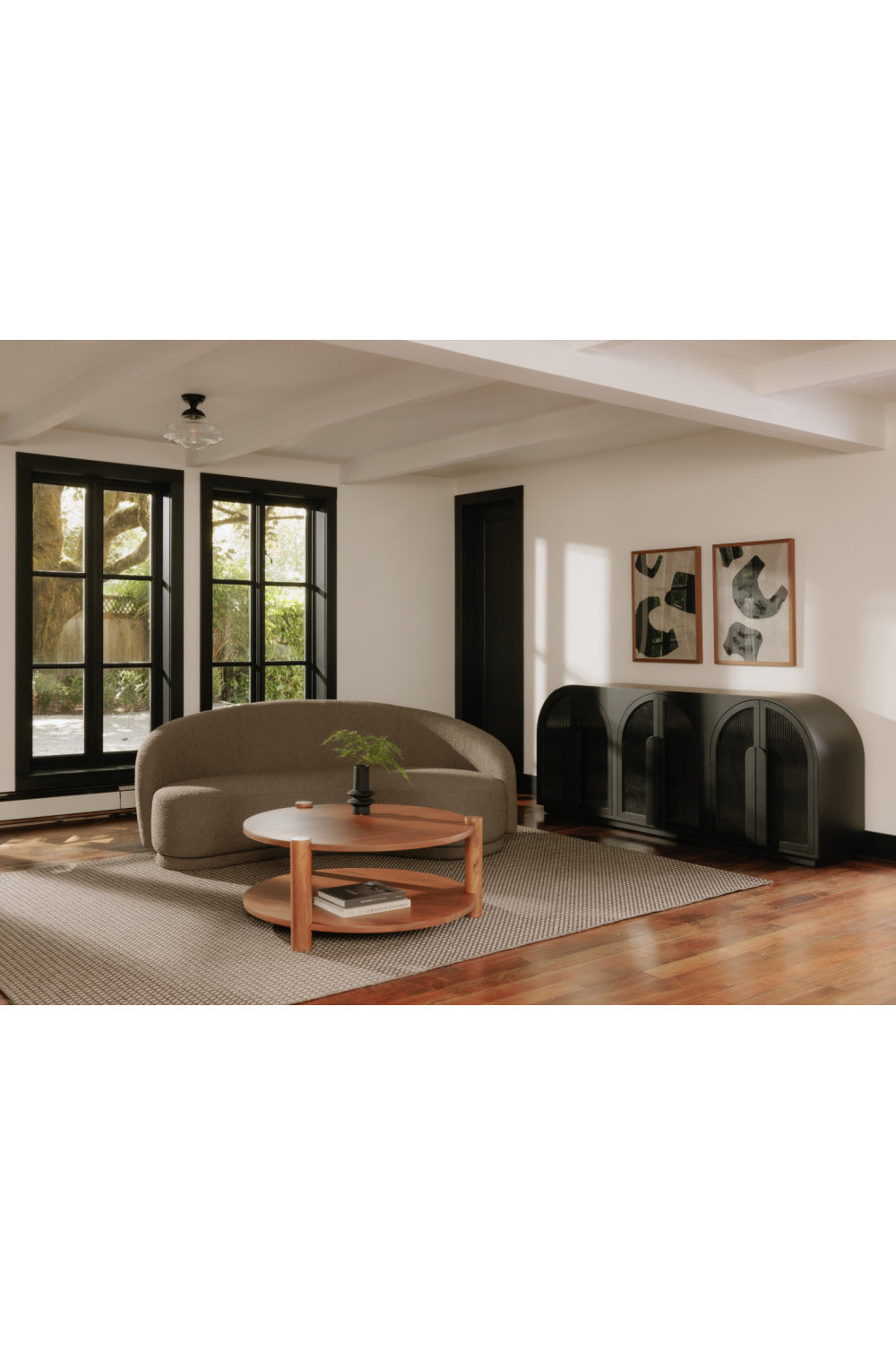 Modern European furniture - Black Arched 6-Door Sideboard - www.oroa.com