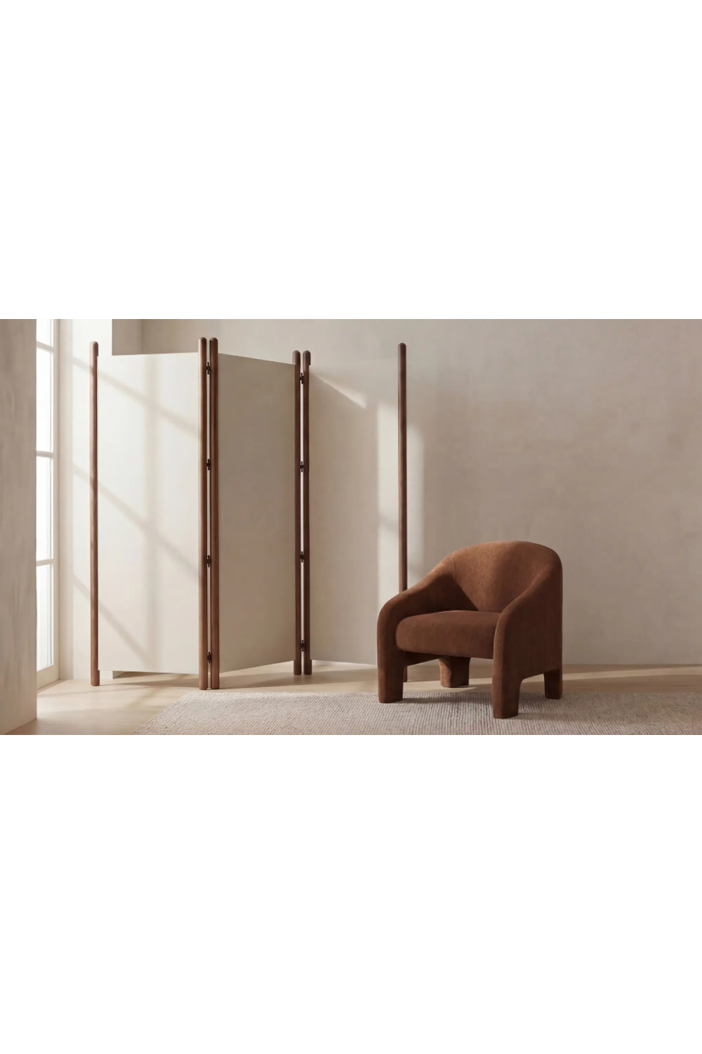 Modern European furniture - White Linen Blend Screen - www.oroa.com