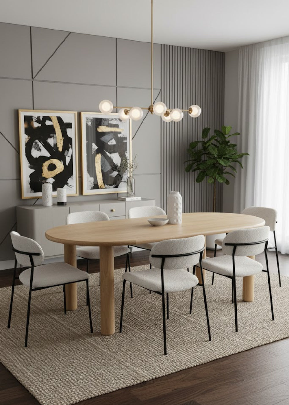 Modern European furniture - Light Oak Oval Dining Table - www.oroa.com