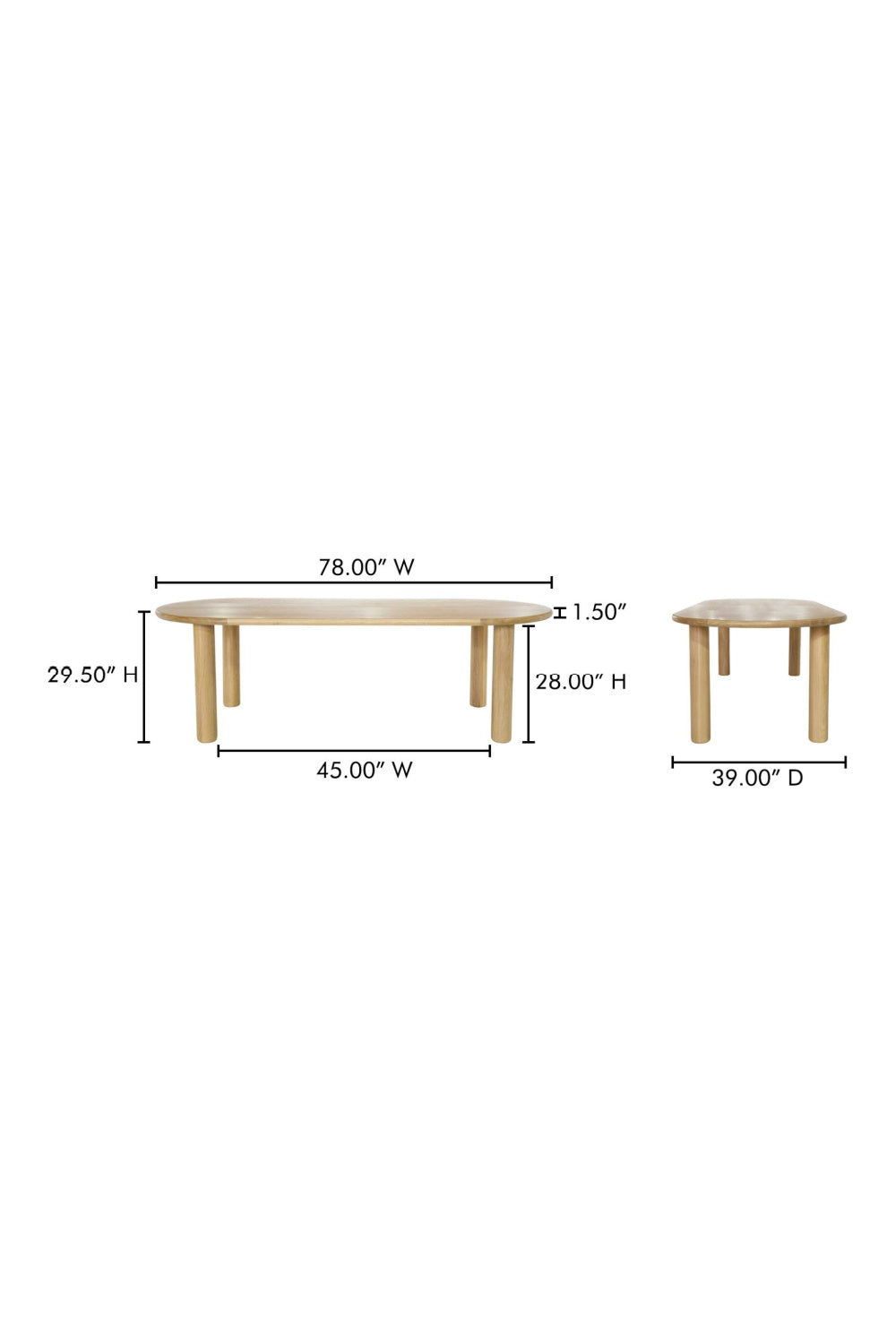 Modern European furniture - Light Oak Oval Dining Table - www.oroa.com