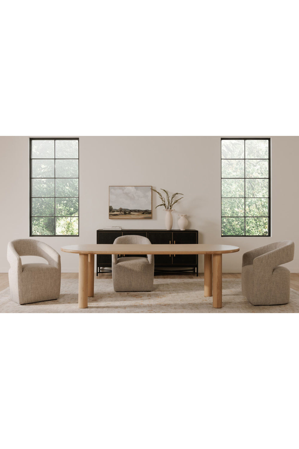 Modern European furniture - Light Oak Oval Dining Table - www.oroa.com