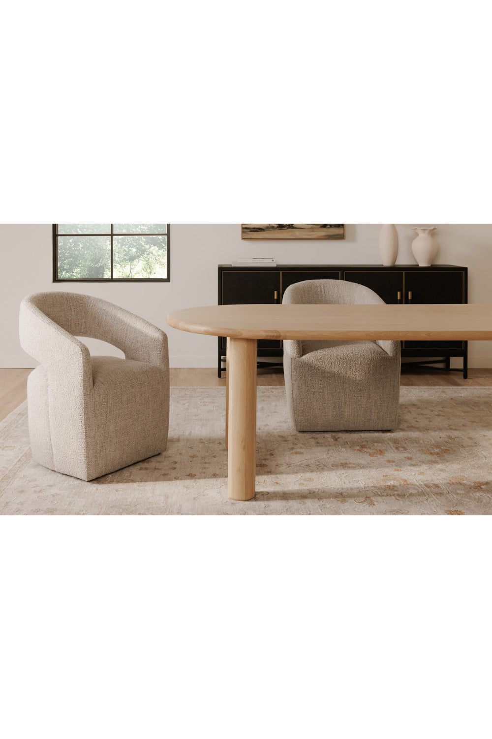 Modern European furniture - Light Oak Oval Dining Table - www.oroa.com