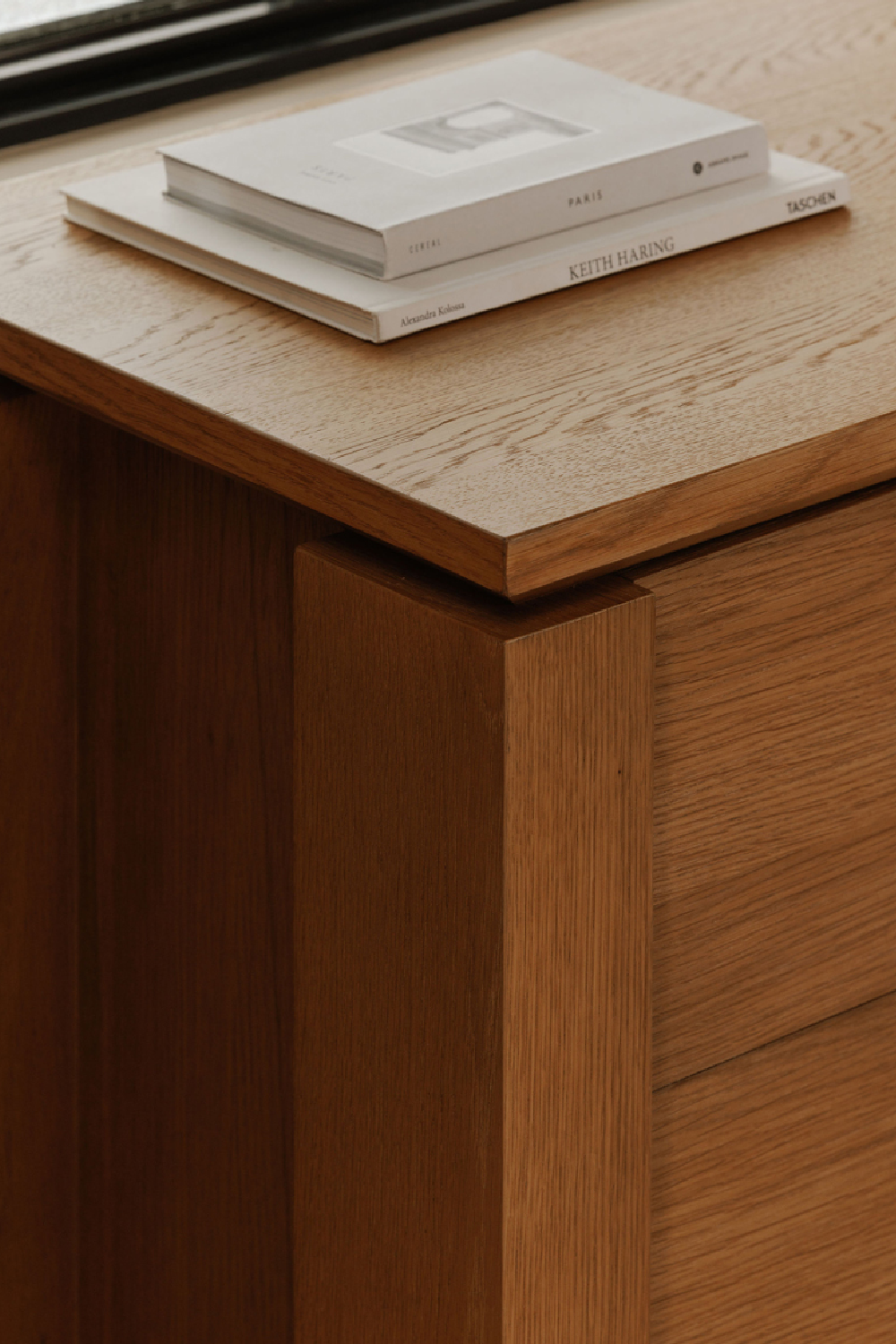 Oak Rustic 2-Drawer Nightstand | Novi Living Brook | Oroa.com