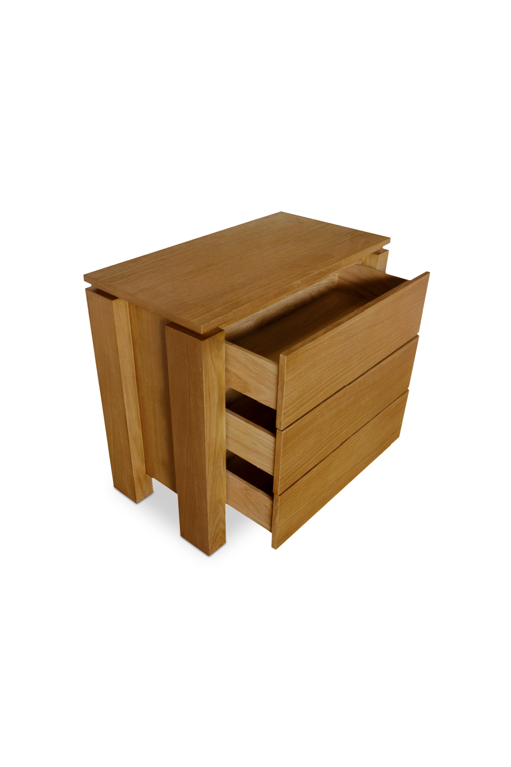 Modern European furniture - Oak Rustic 2-Drawer Nightstand - www.oroa.com