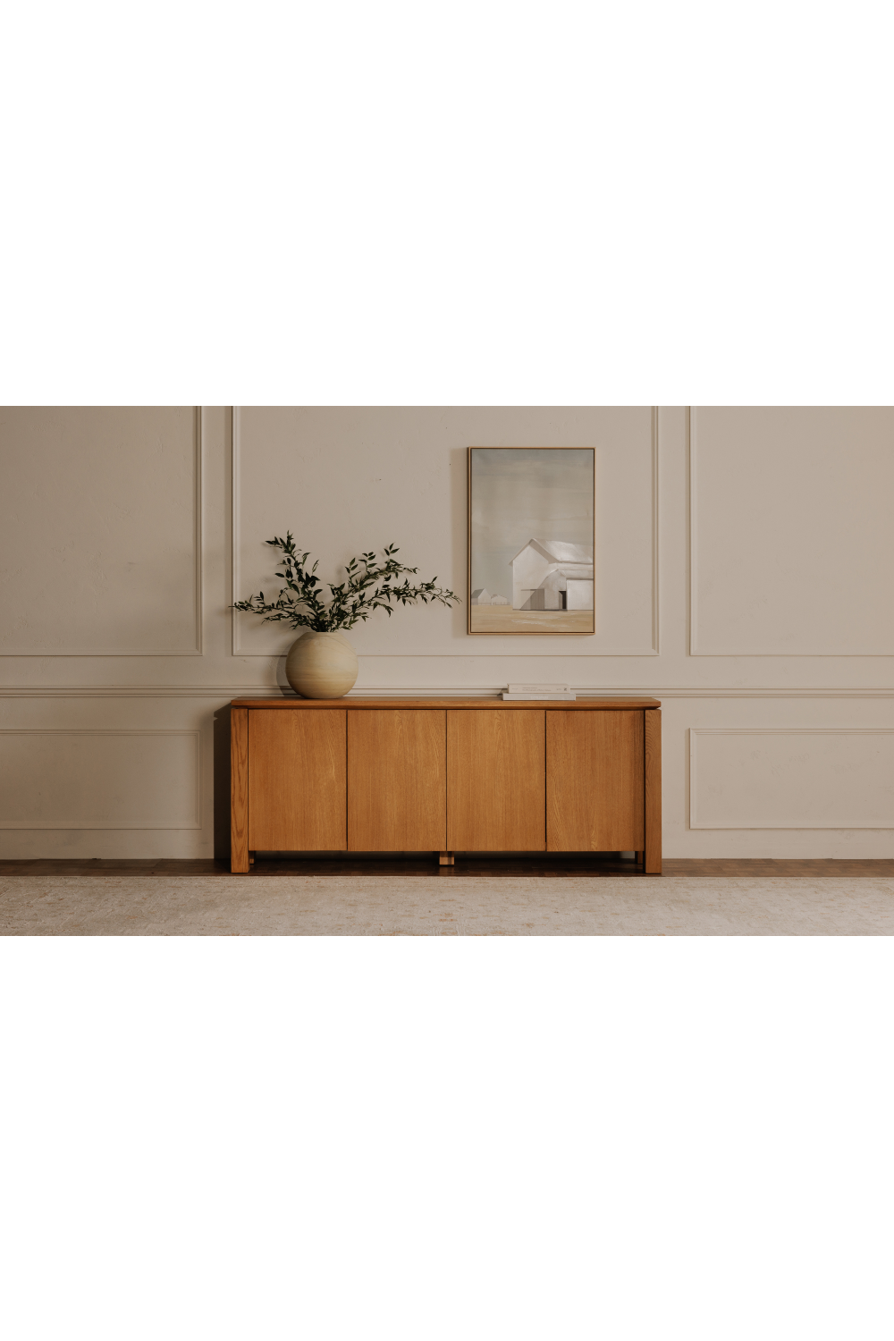 Modern European furniture - Oak Rustic 4-Door Sideboard - www.oroa.com