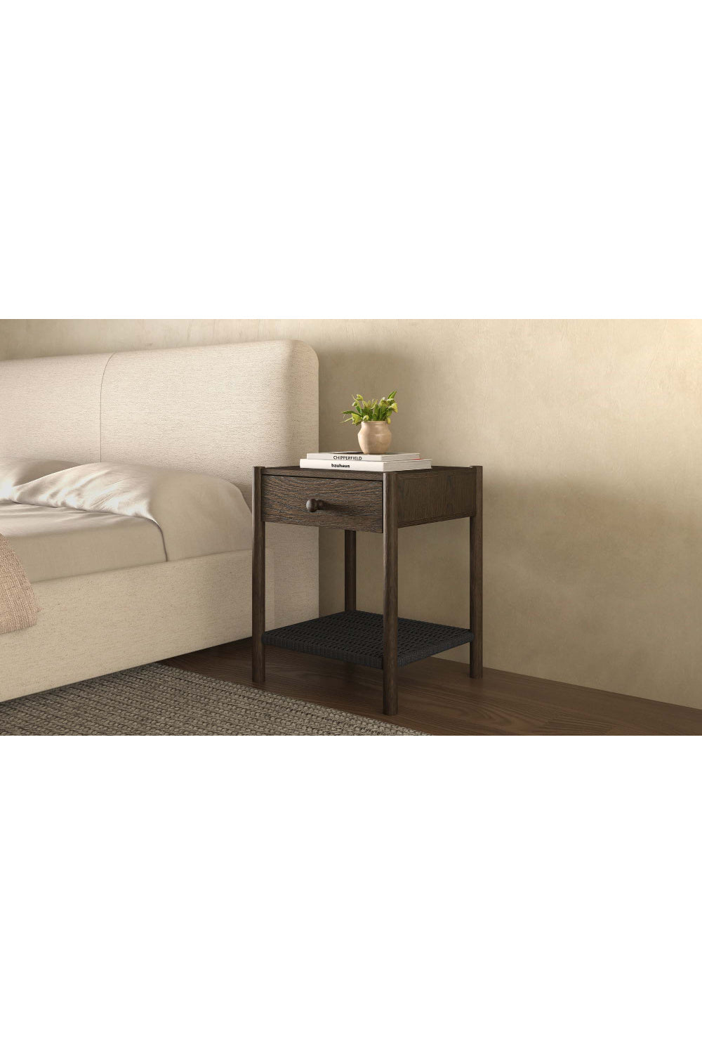 Woven Rope Accent Nightstand | Novi Living Millie | Oroa.com