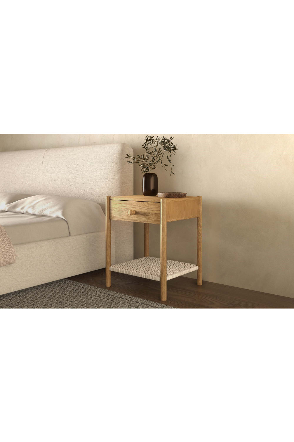 Modern European furniture - Woven Rope Accent Nightstand - www.oroa.com