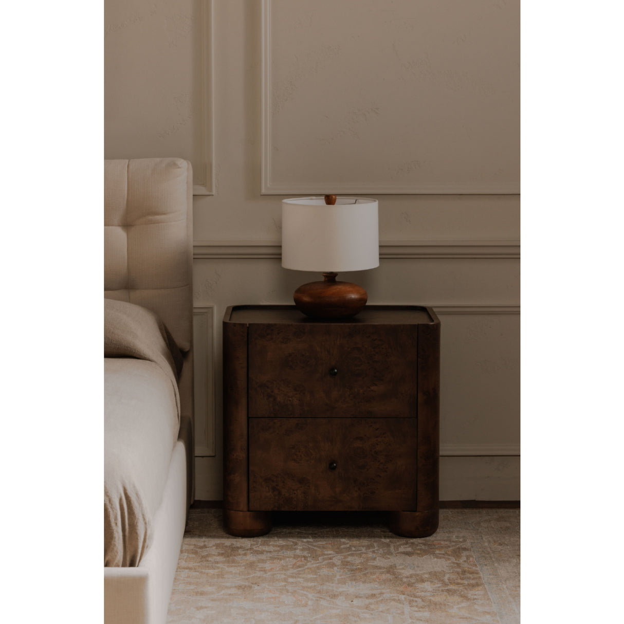 Modern European furniture - Solid Oak 2-Drawer Nightstand - www.oroa.com