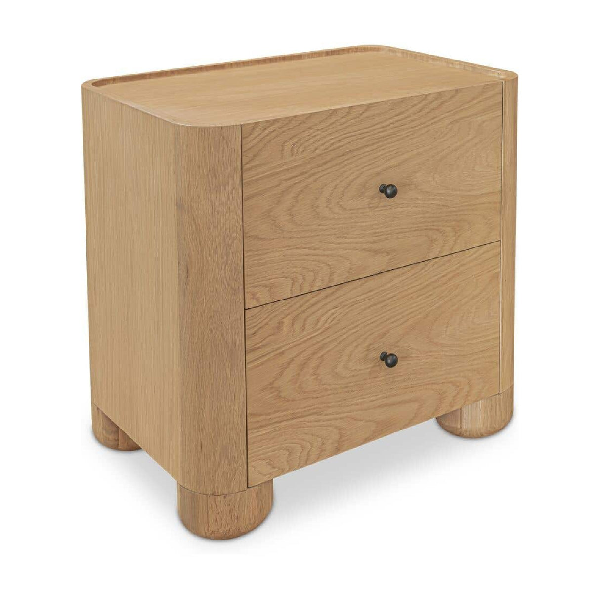 Modern European furniture - Solid Oak 2-Drawer Nightstand - www.oroa.com