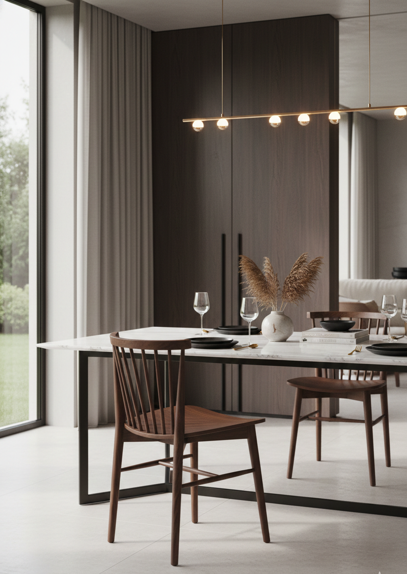 Modern European furniture - Spindle-Back Dining Chairs (2) - www.oroa.com
