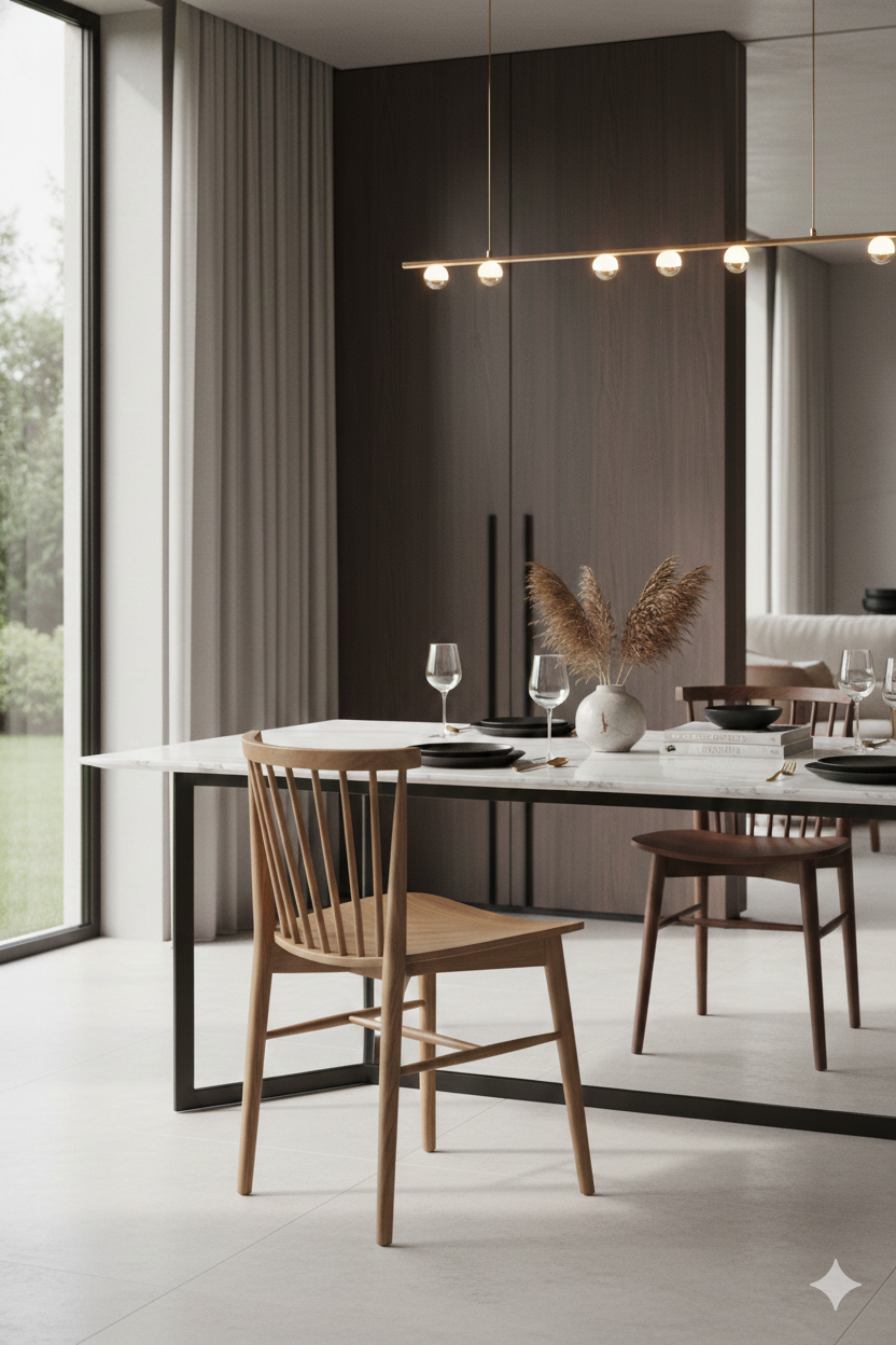 Modern European furniture - Spindle-Back Dining Chairs (2) - www.oroa.com