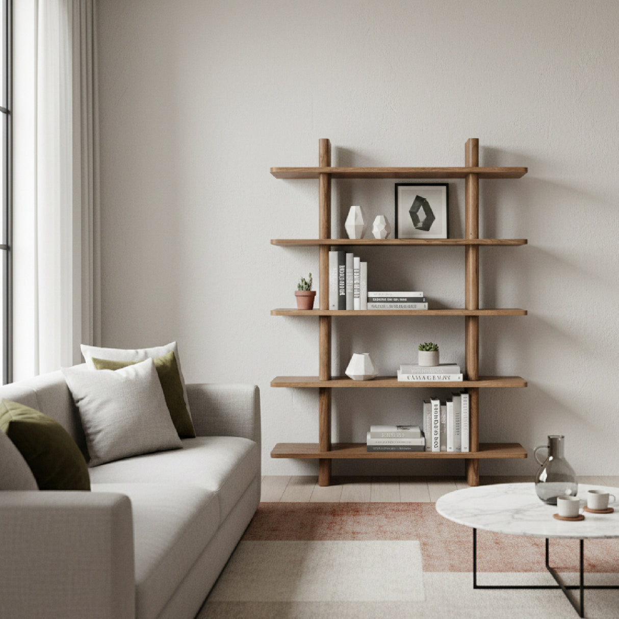 Modern Oak Display Bookcase | Novi Living Casey