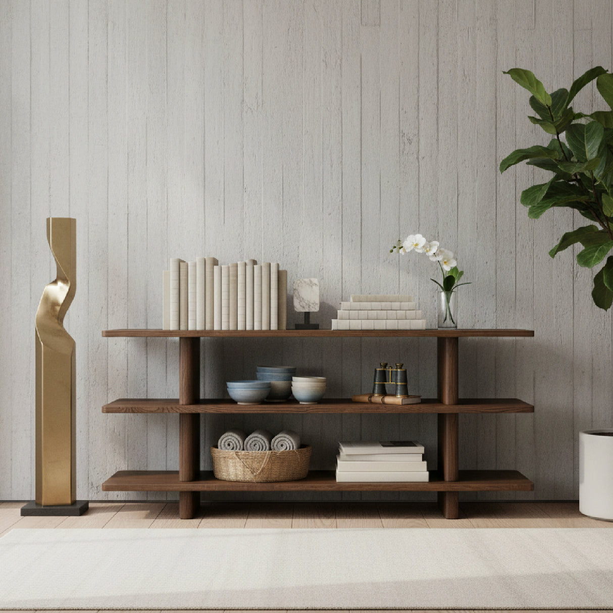 Modern Oak Display Bookcase | Novi Living Casey