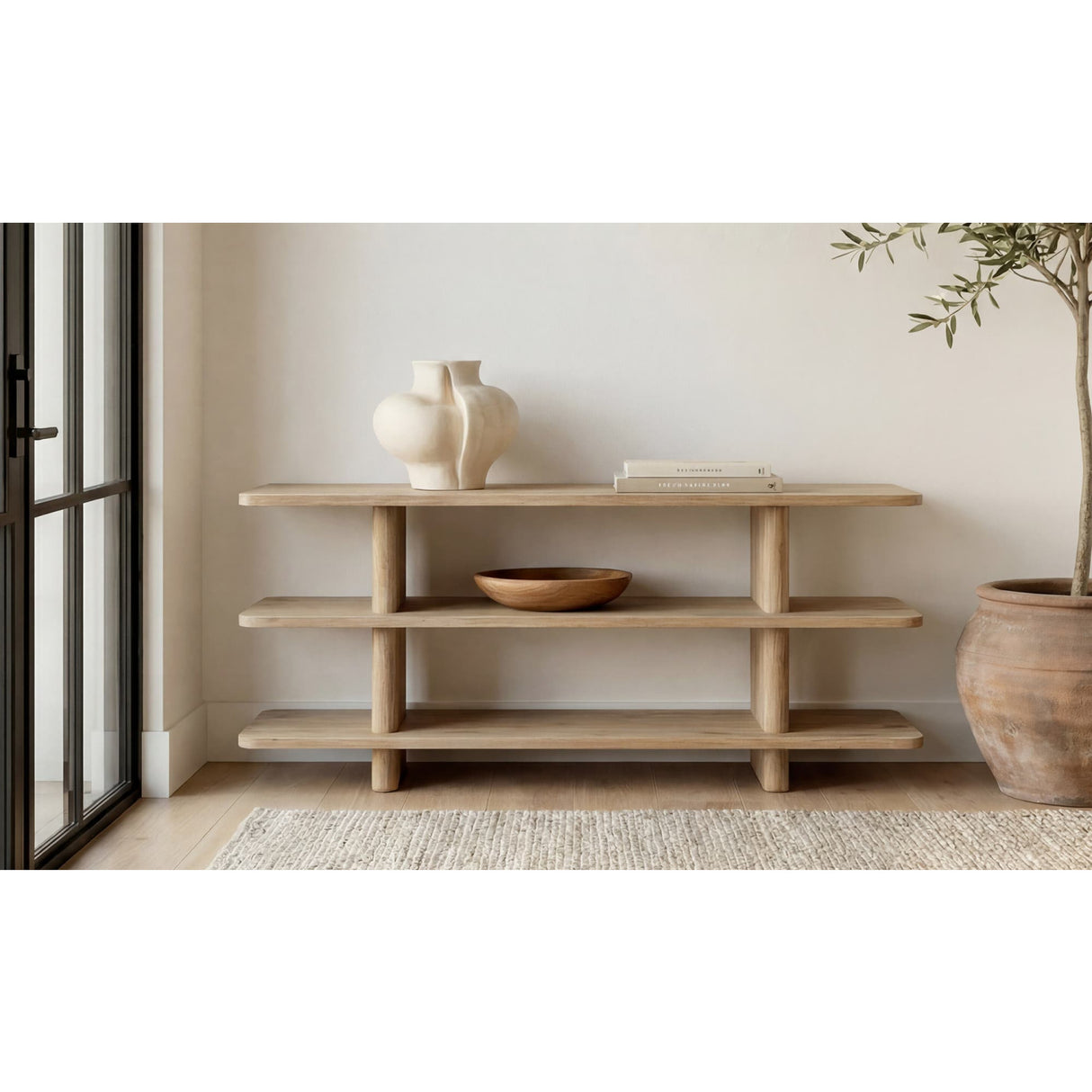 Modern Oak Display Bookcase | Novi Living Casey