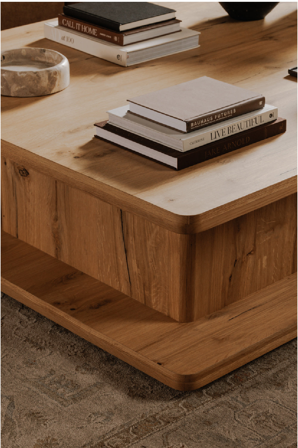 Modern European furniture - Oak Open Storage Coffee Table - www.oroa.com