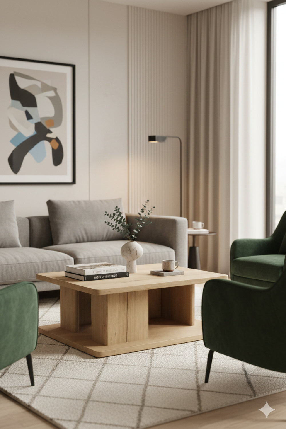 Modern European furniture - Oak Open Storage Coffee Table - www.oroa.com