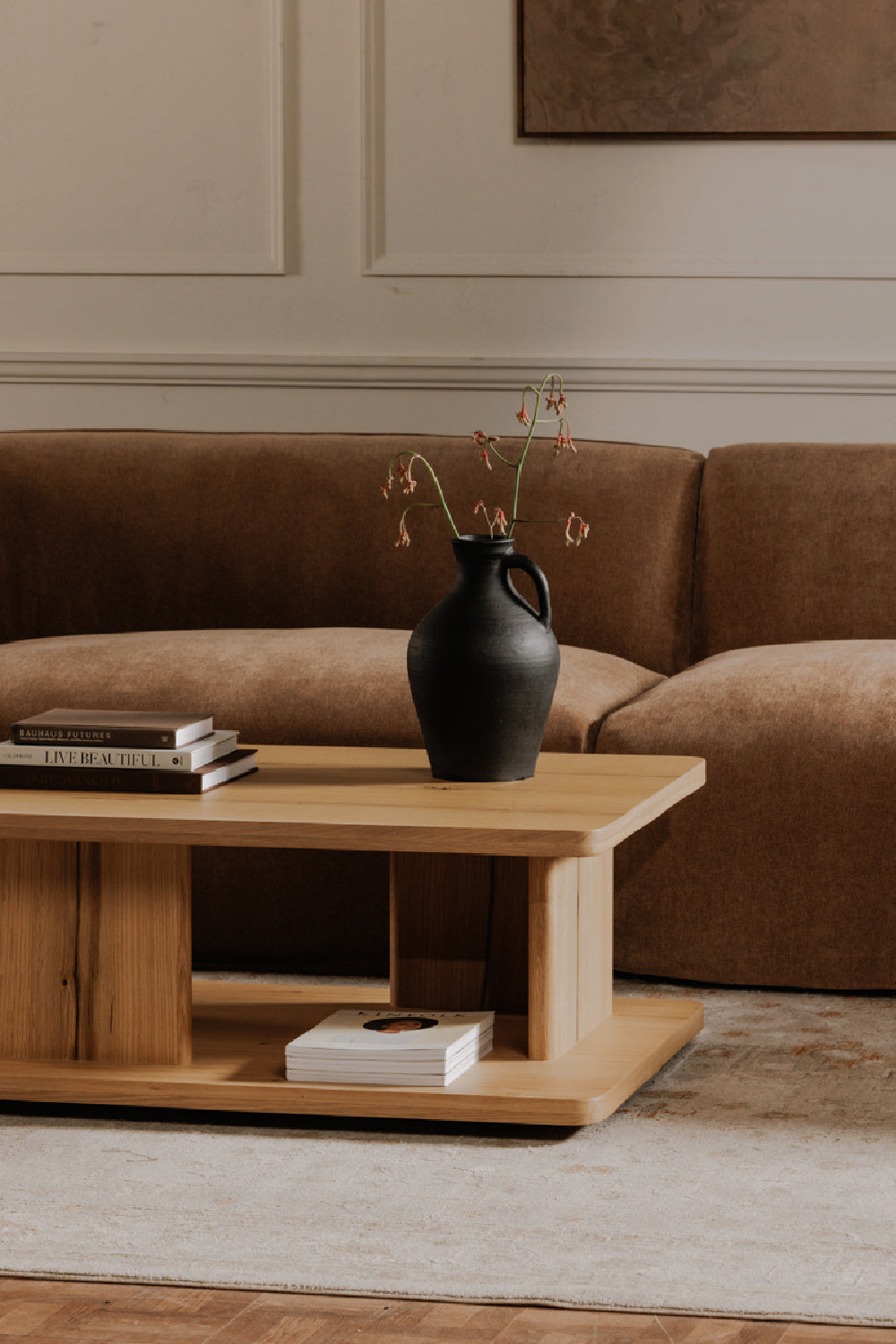 Modern European furniture - Oak Open Storage Coffee Table - www.oroa.com