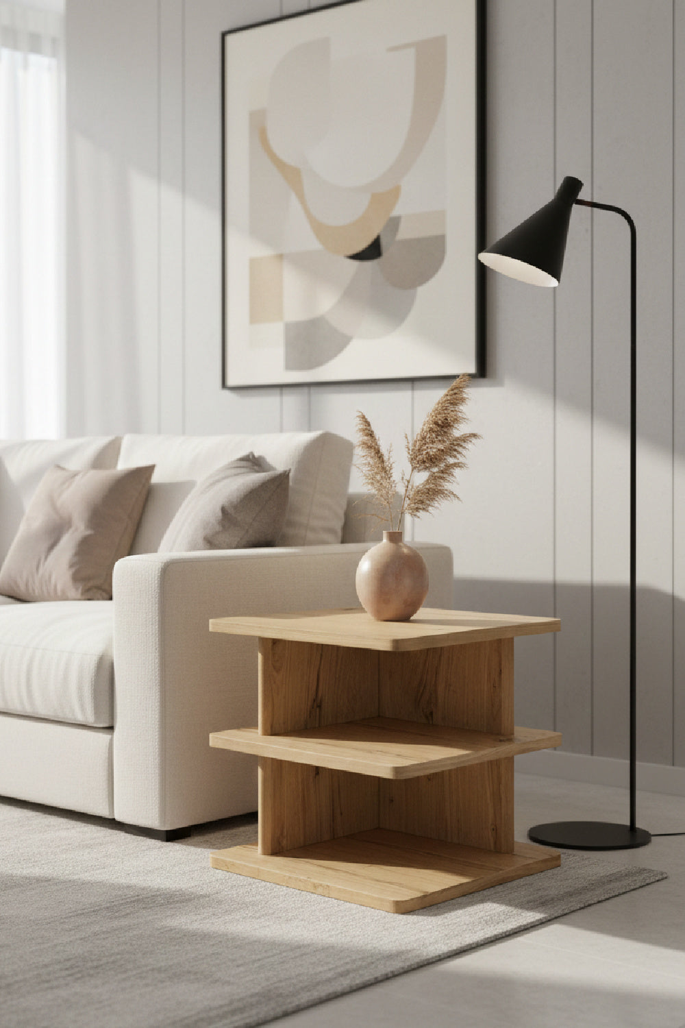 Modern European furniture - Solid Wood Rustic Side Table - www.oroa.com