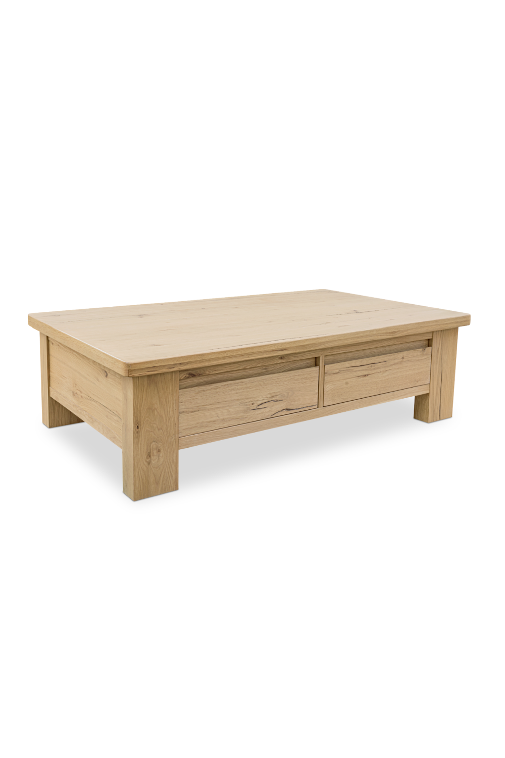Modern European furniture - Rustic Oak Storage Coffee Table - www.oroa.com