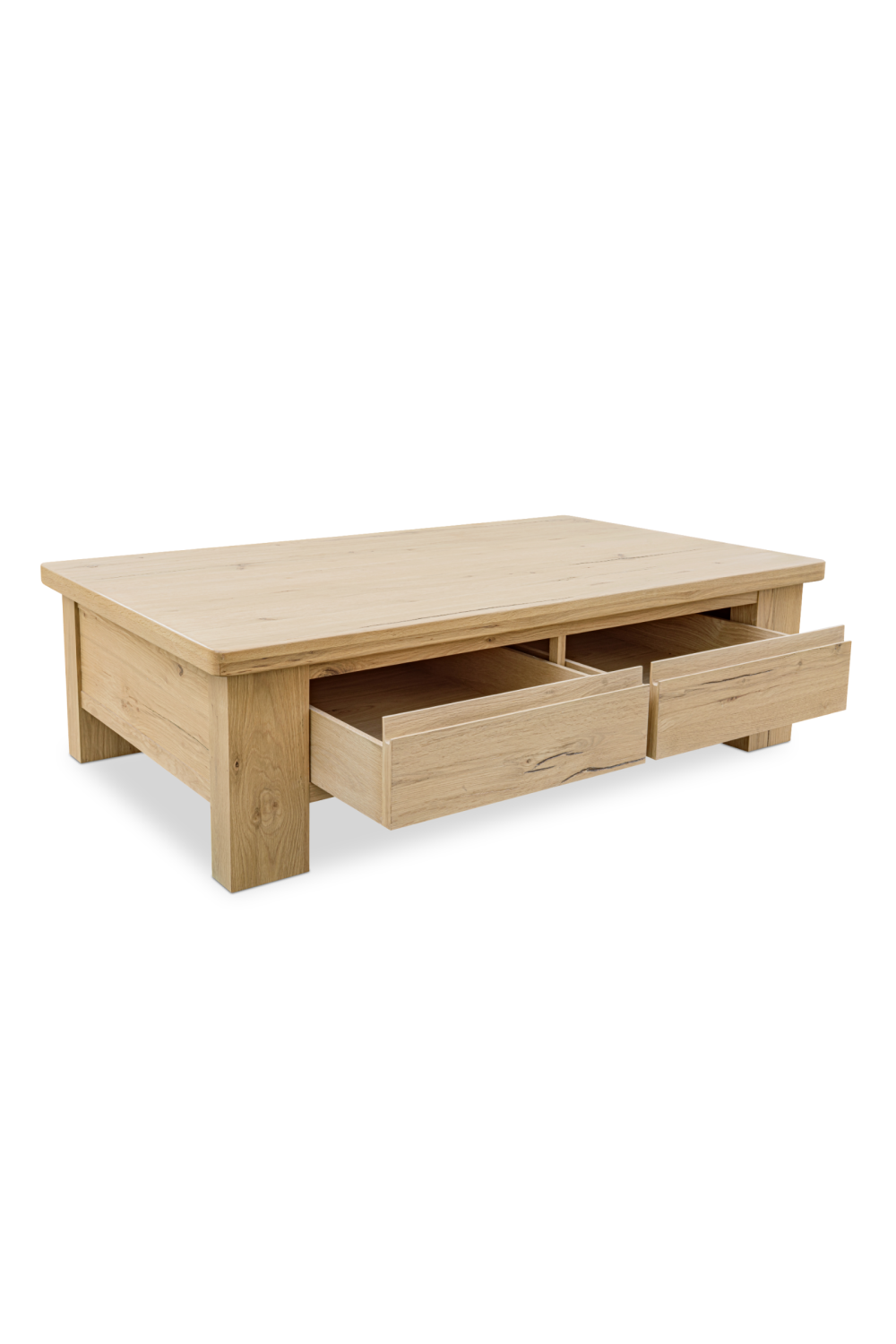 Modern European furniture - Rustic Oak Storage Coffee Table - www.oroa.com