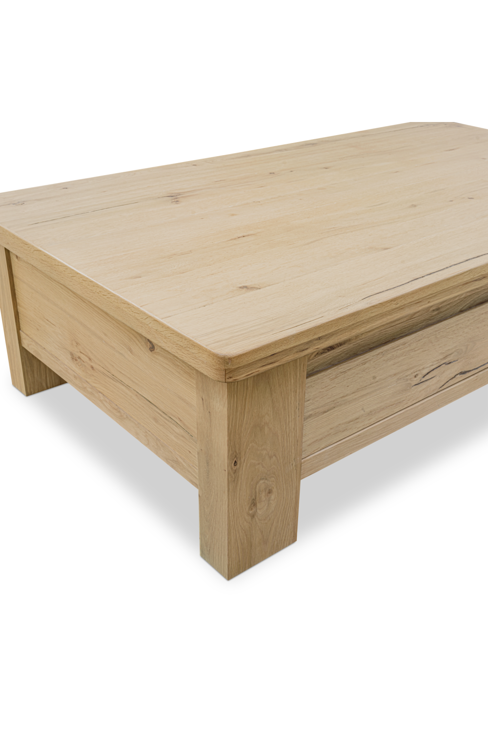 Modern European furniture - Rustic Oak Storage Coffee Table - www.oroa.com