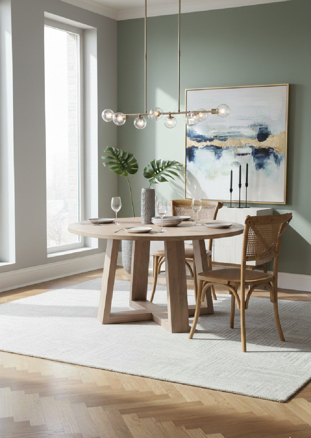 Modern European furniture - Woven Rattan Dining Chairs (2) - www.oroa.com