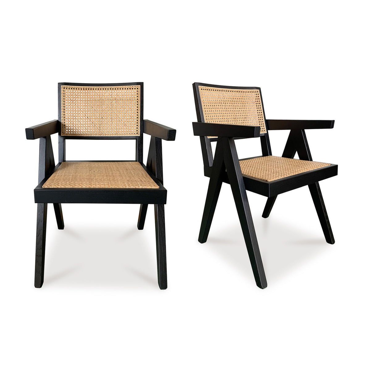 Modern European furniture - Rattan Mid-Century Dining Chairs (2) - www.oroa.com