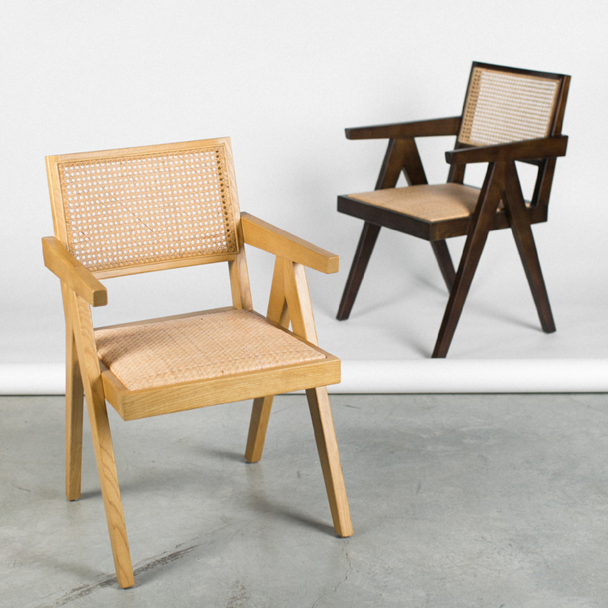 Modern European furniture - Rattan Mid-Century Dining Chairs (2) - www.oroa.com