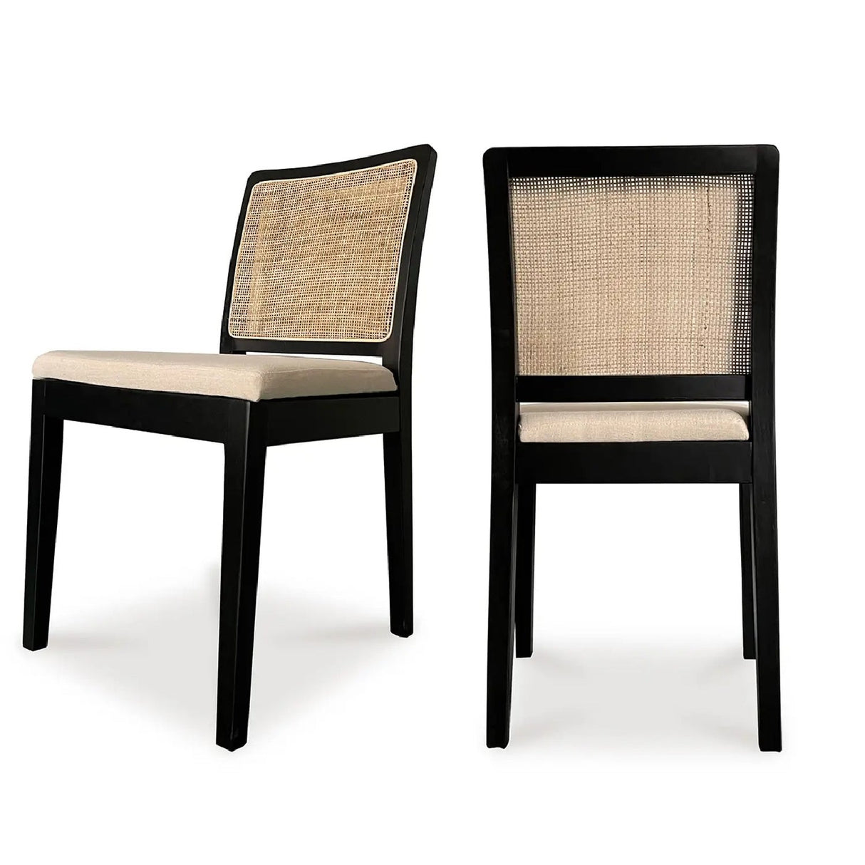 Modern European furniture - Rattan-Back Dining Chair Set (2) - www.oroa.com
