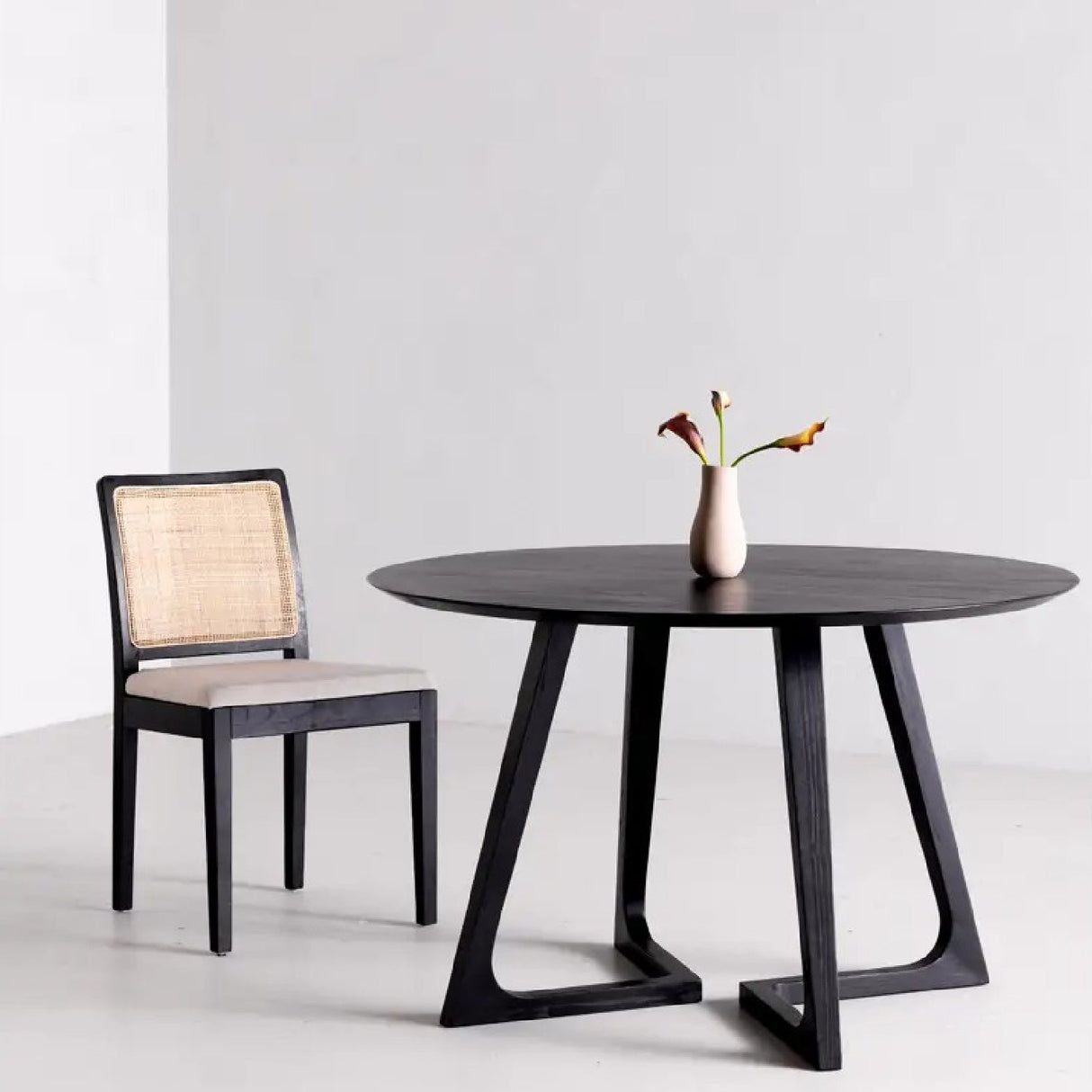 Modern European furniture - Rattan-Back Dining Chair Set (2) - www.oroa.com