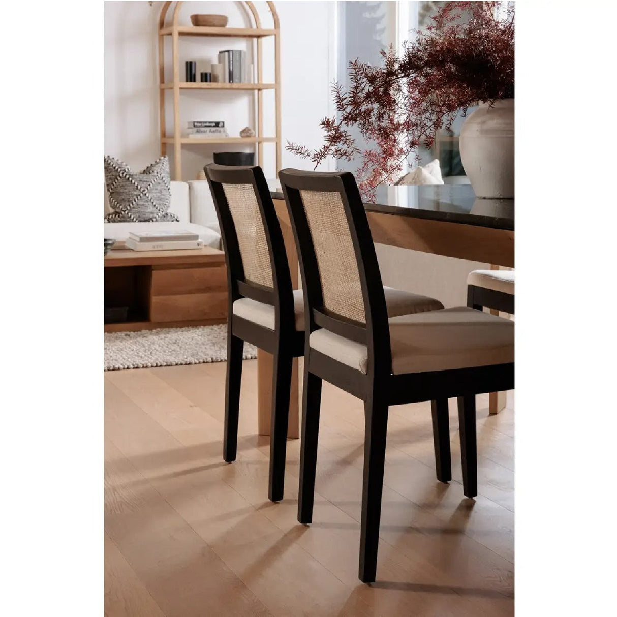 Modern European furniture - Rattan-Back Dining Chair Set (2) - www.oroa.com