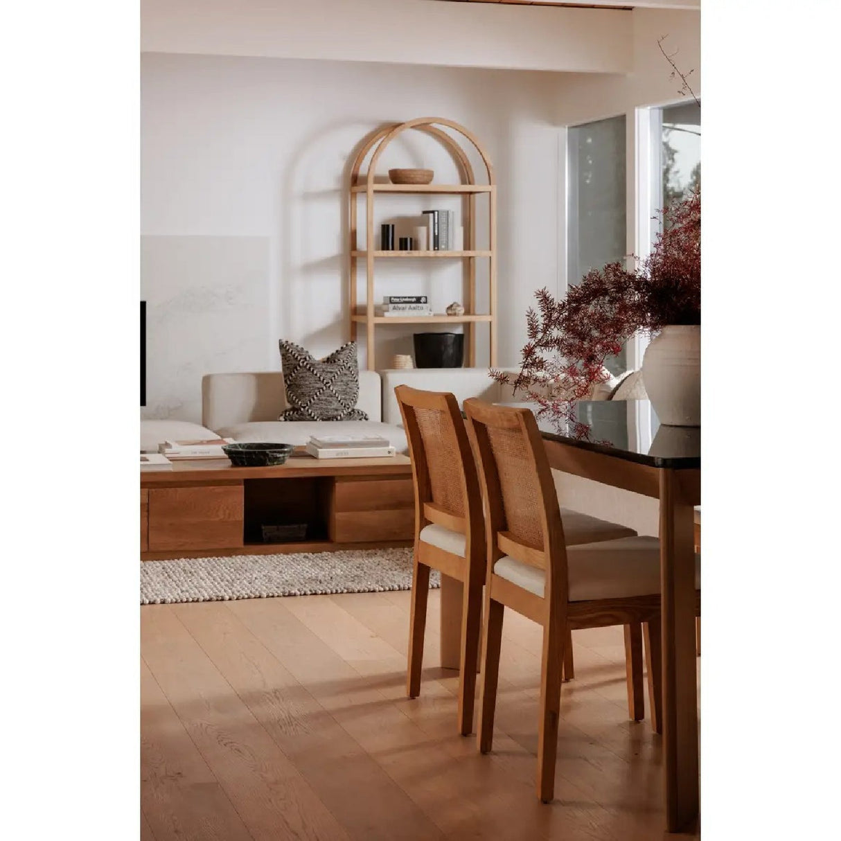 Modern European furniture - Rattan-Back Dining Chair Set (2) - www.oroa.com
