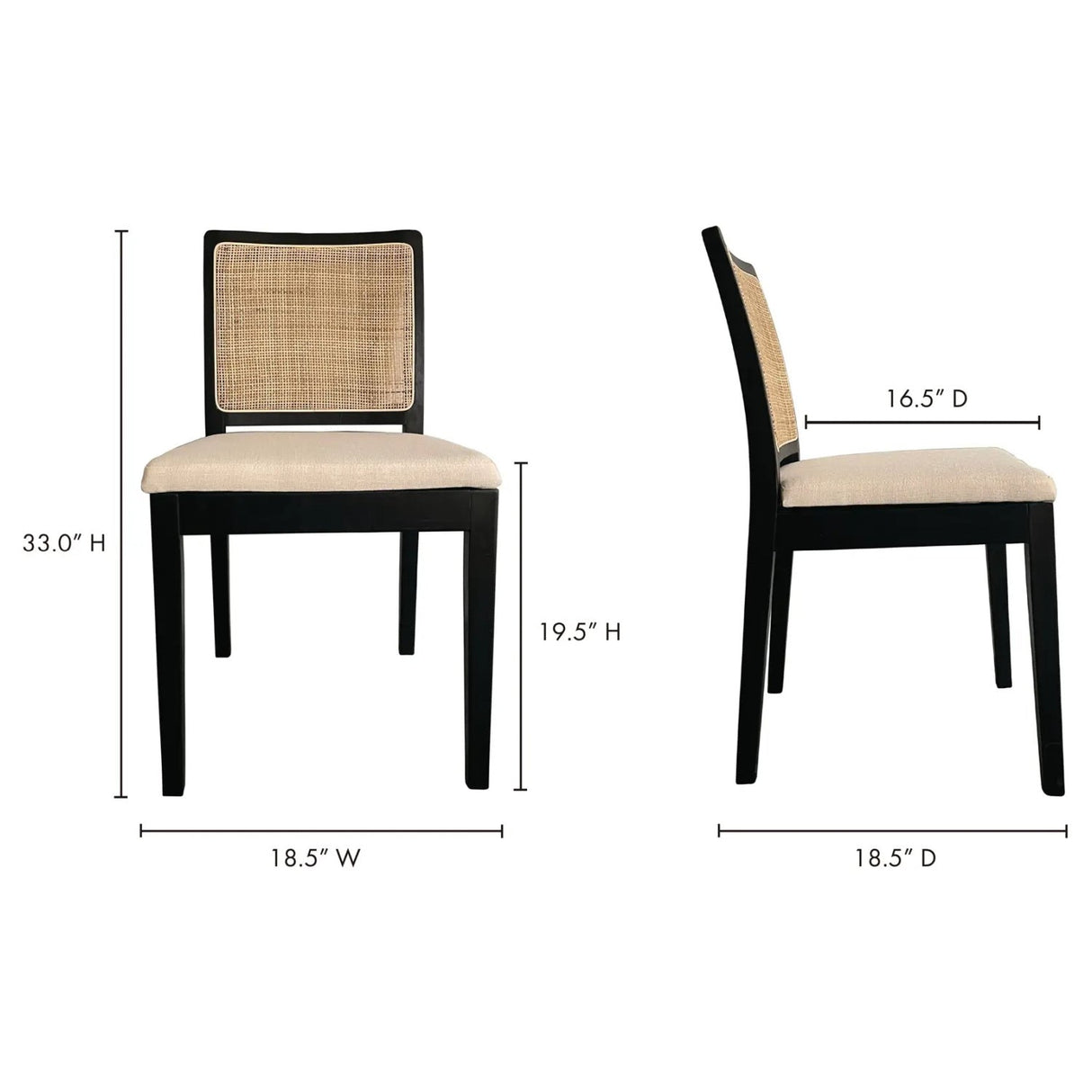 Modern European furniture - Rattan-Back Dining Chair Set (2) - www.oroa.com