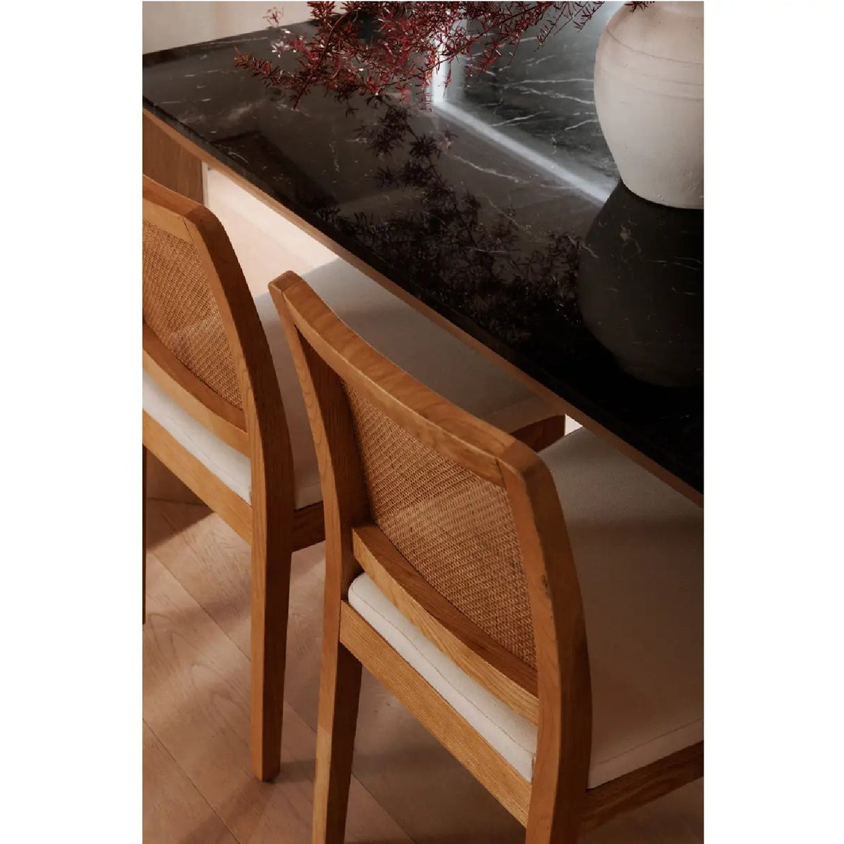 Modern European furniture - Rattan-Back Dining Chair Set (2) - www.oroa.com