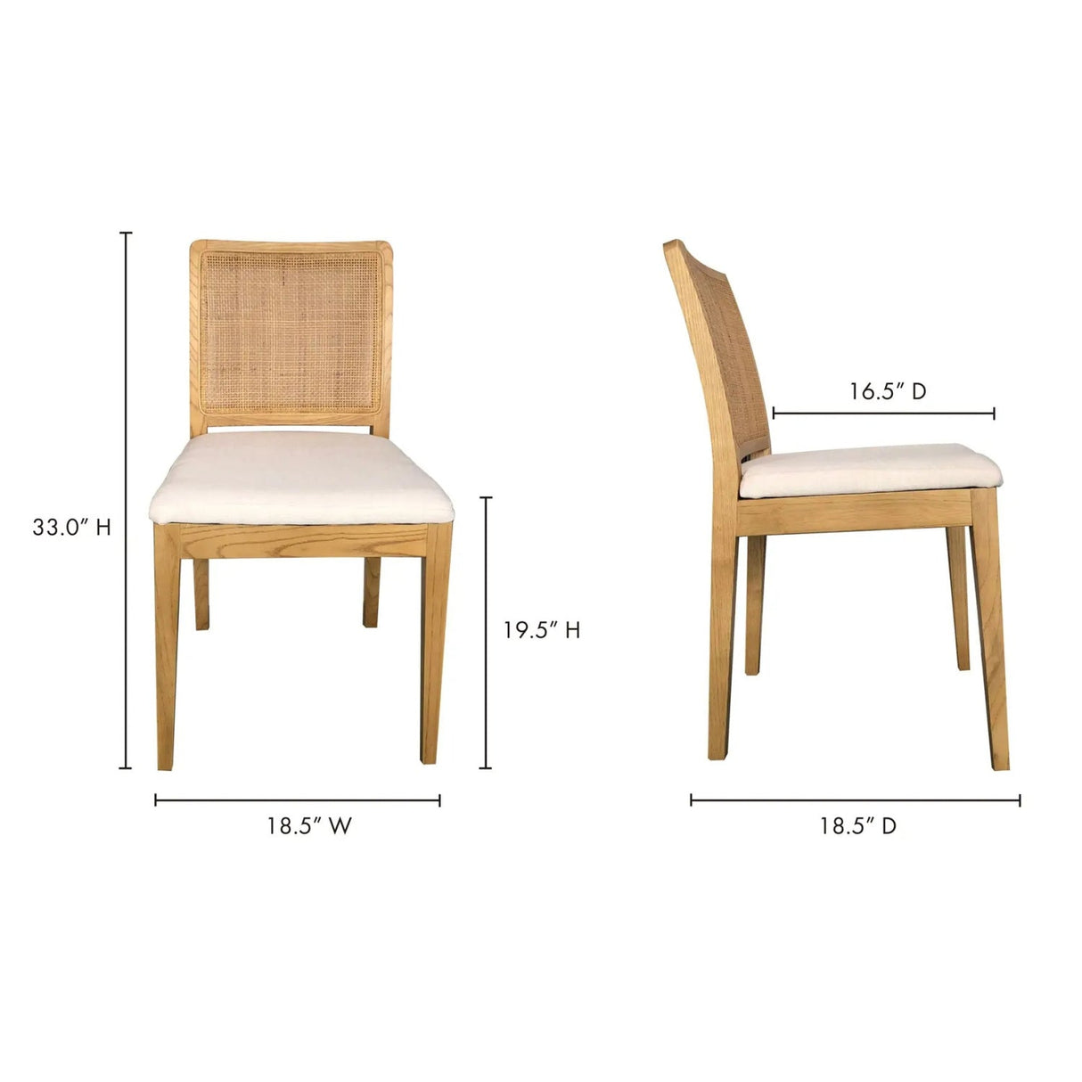 Modern European furniture - Rattan-Back Dining Chair Set (2) - www.oroa.com