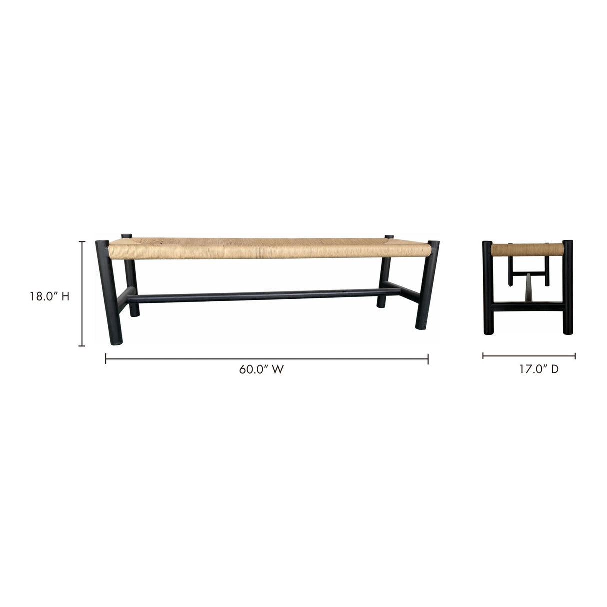 Modern European furniture - Woven Fibers Bench - www.oroa.com